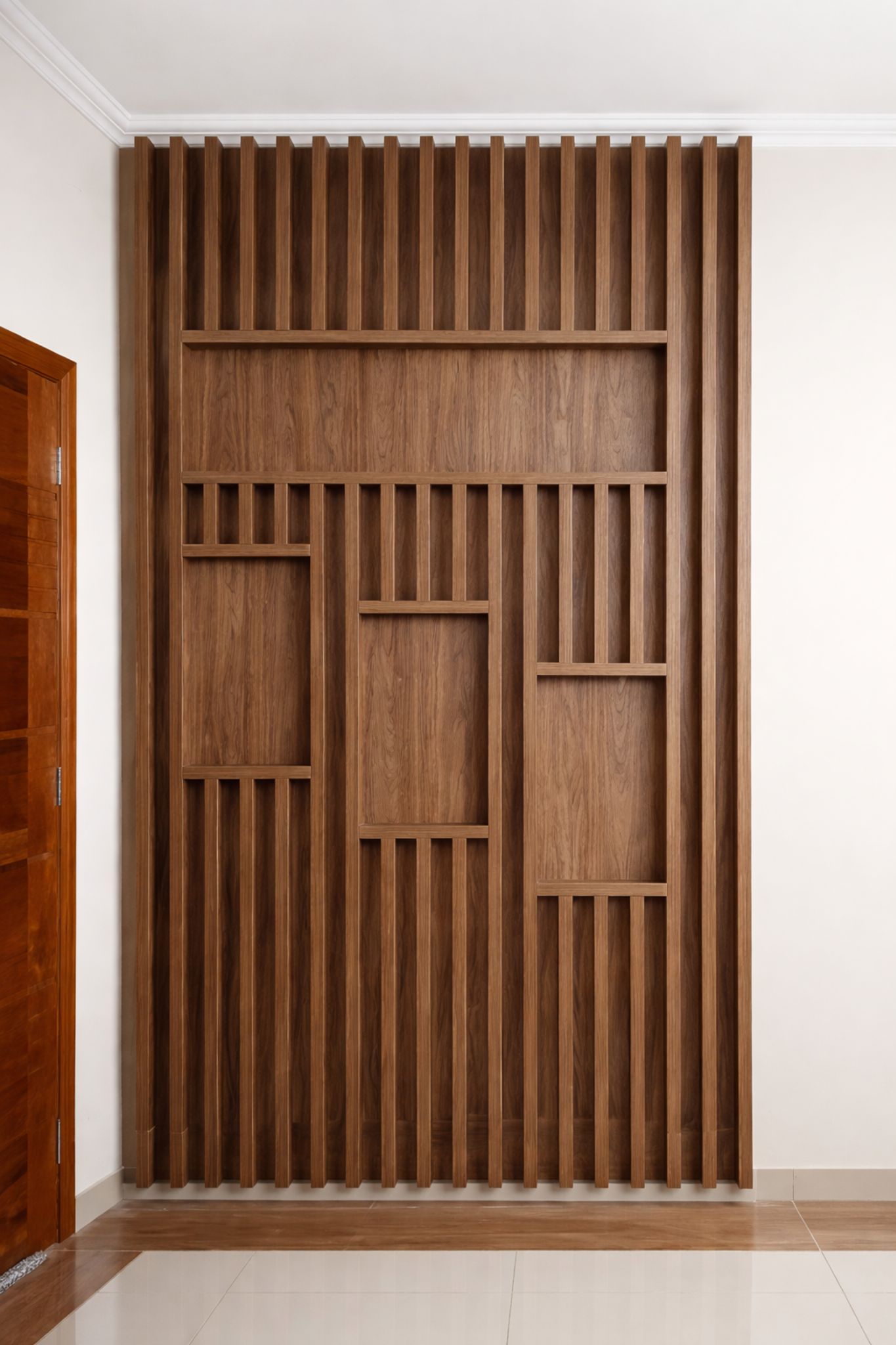 Painel ripado em madeira